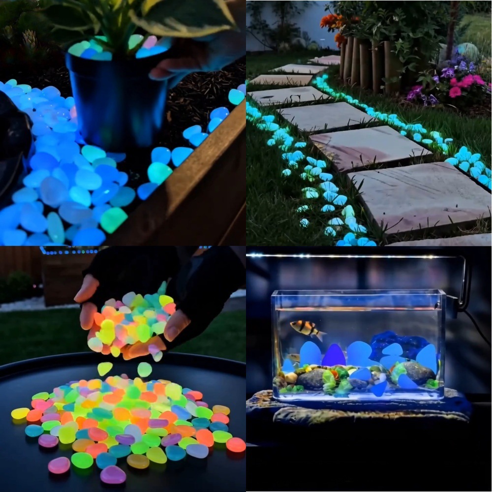 Aquarium Plant Original - Kolorowe, świecące w ciemności kamienie dekoracyjne